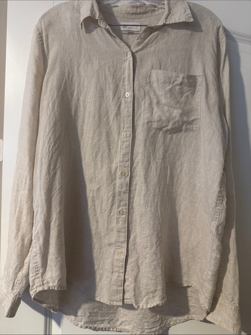 GAP women Beige Linen Button-Down shirt - Picture 4 of 4